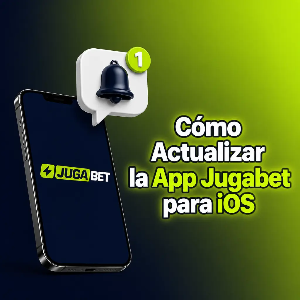 Pasos para actualizar la app Jugabet en iOS: verificar versión nueva, presionar actualizar y recargar el ícono en la pantalla de inicio.