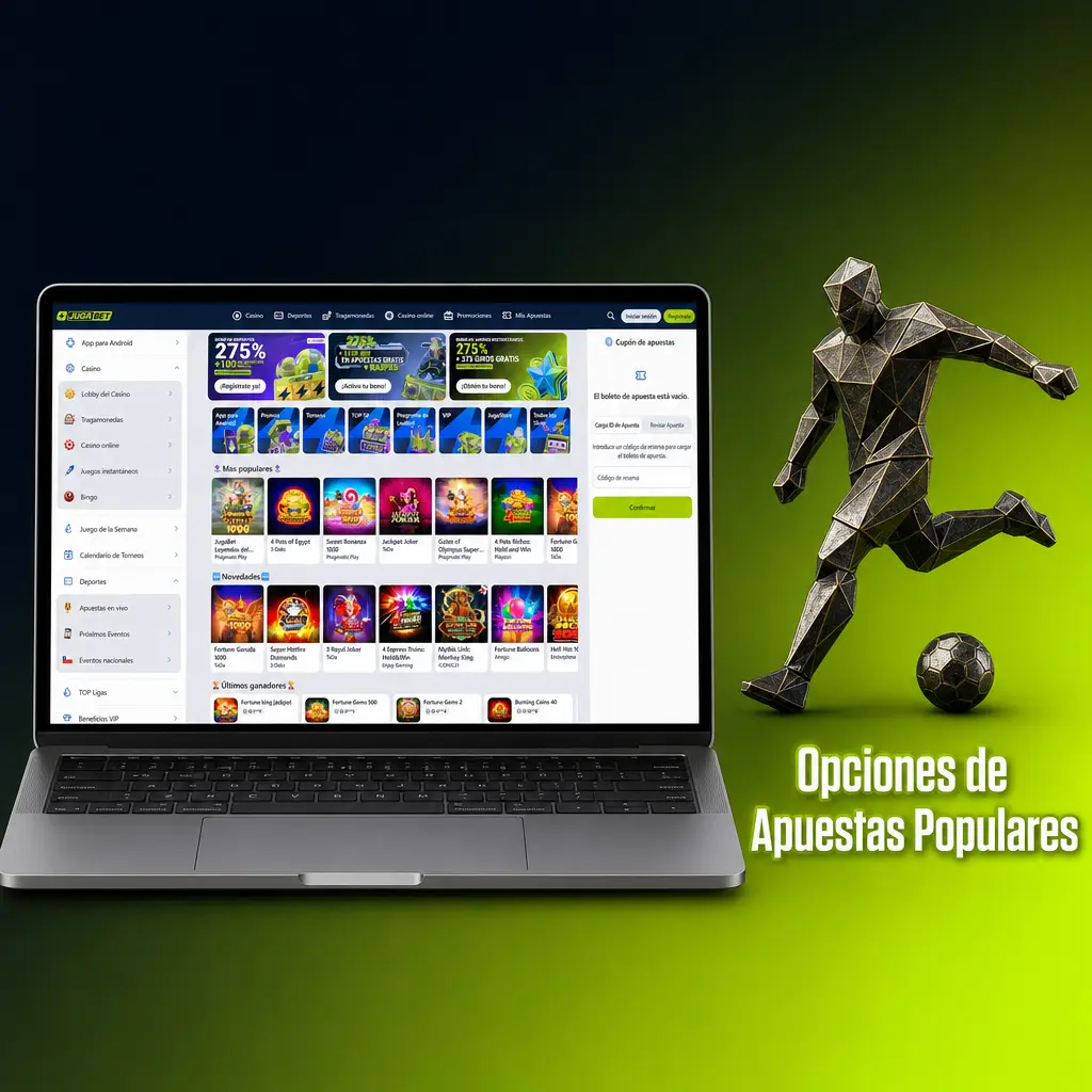 Opciones de apuestas en Jugabet: en vivo, multi en vivo y líneas prepartido para fútbol, tenis y básquetbol.